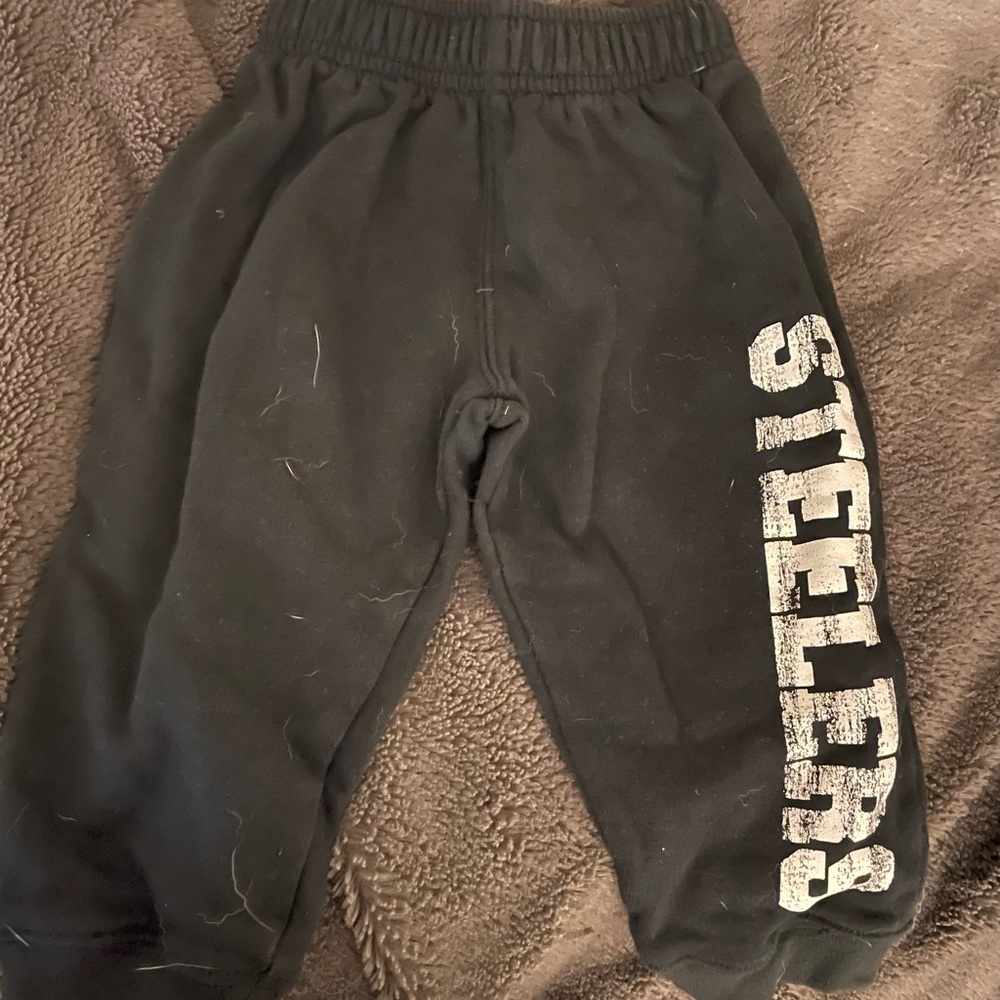 Kids Black Steelers Sweatpants